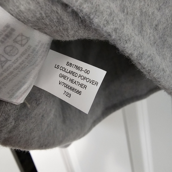 Banana Republic Wool Blend Aike Gray Long Sleeve Collared Popover Shirt - Picture 4 of 6